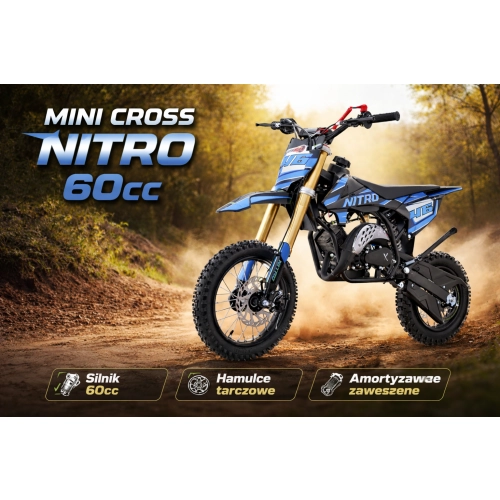Motor Mini Cross Spalinowy NITRO 60cc Niebieski